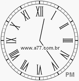 Relógio com Número Romano Marcando 12h24min