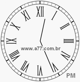 Relógio com Número Romano Marcando 12h26min