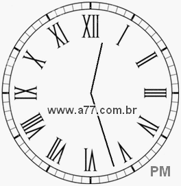 Relógio com Número Romano Marcando 12h27min