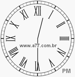 Relógio com Número Romano Marcando 12h30min