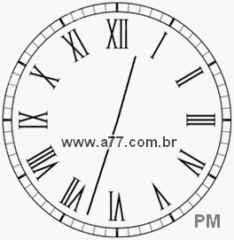 Relógio com Número Romano Marcando 12h33min