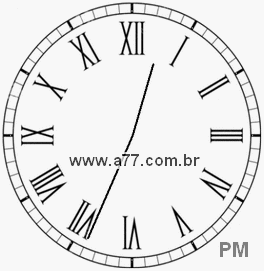 Relógio com Número Romano Marcando 12h34min