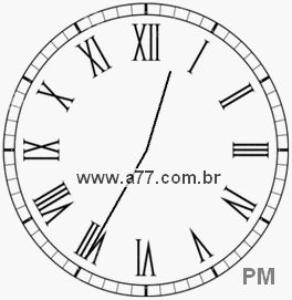 Relógio com Número Romano Marcando 12h35min