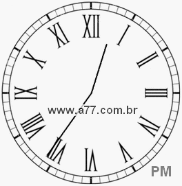 Relógio com Número Romano Marcando 12h36min