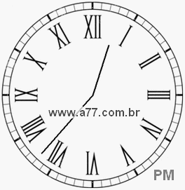 Relógio com Número Romano Marcando 12h37min