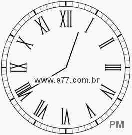 Relógio com Número Romano Marcando 12h40min
