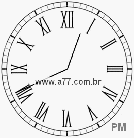 Relógio com Número Romano Marcando 12h41min