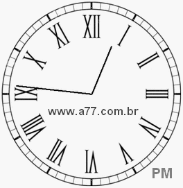 Relógio com Número Romano Marcando 12h46min