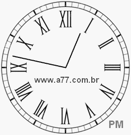 Relógio com Número Romano Marcando 12h47min