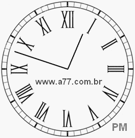 Relógio com Número Romano Marcando 12h48min