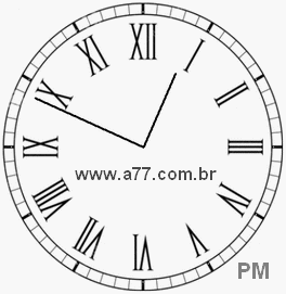 Relógio com Número Romano Marcando 12h49min