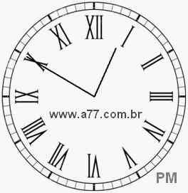 Relógio com Número Romano Marcando 12h50min