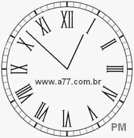 Relógio com Número Romano Marcando 12h52min