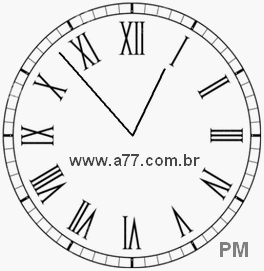Relógio com Número Romano Marcando 12h53min