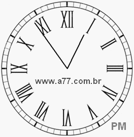 Relógio com Número Romano Marcando 12h54min