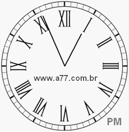 Relógio com Número Romano Marcando 12h56min