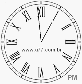 Relógio com Número Romano Marcando 12h59min