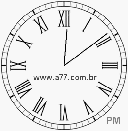 Relógio com Número Romano Marcando 12h9min