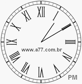 Relógio com Número Romano Marcando 13h10min
