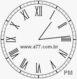 Relógio com Número Romano Marcando 13h14min