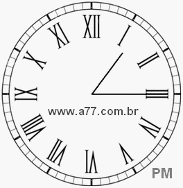 Relógio com Número Romano Marcando 13h15min