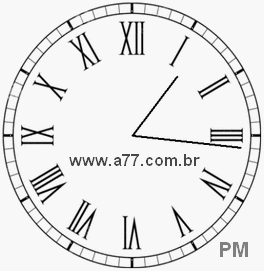 Relógio com Número Romano Marcando 13h16min
