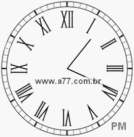 Relógio com Número Romano Marcando 13h19min