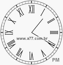Relógio com Número Romano Marcando 13h20min