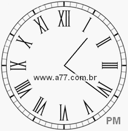 Relógio com Número Romano Marcando 13h21min