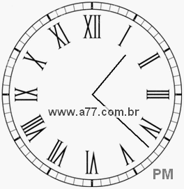 Relógio com Número Romano Marcando 13h22min