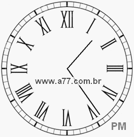 Relógio com Número Romano Marcando 13h24min