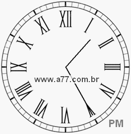 Relógio com Número Romano Marcando 13h25min