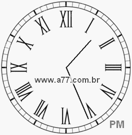 Relógio com Número Romano Marcando 13h26min