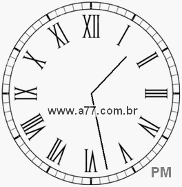 Relógio com Número Romano Marcando 13h28min