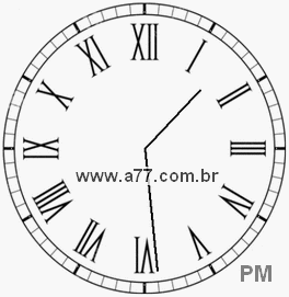 Relógio com Número Romano Marcando 13h29min