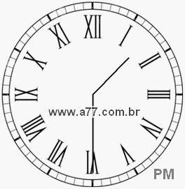 Relógio com Número Romano Marcando 13h30min