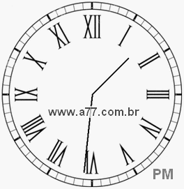 Relógio com Número Romano Marcando 13h31min
