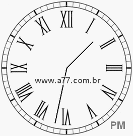 Relógio com Número Romano Marcando 13h32min