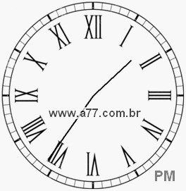Relógio com Número Romano Marcando 13h36min