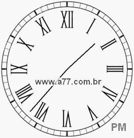 Relógio com Número Romano Marcando 13h37min
