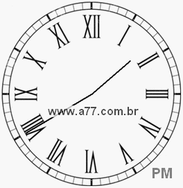 Relógio com Número Romano Marcando 13h40min