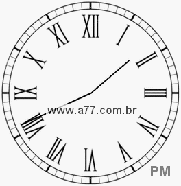 Relógio com Número Romano Marcando 13h41min