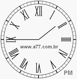 Relógio com Número Romano Marcando 13h45min