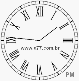 Relógio com Número Romano Marcando 13h46min