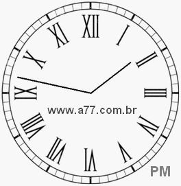 Relógio com Número Romano Marcando 13h47min