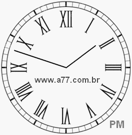 Relógio com Número Romano Marcando 13h48min