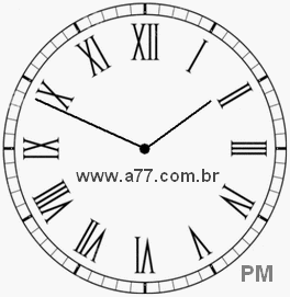 Relógio com Número Romano Marcando 13h49min
