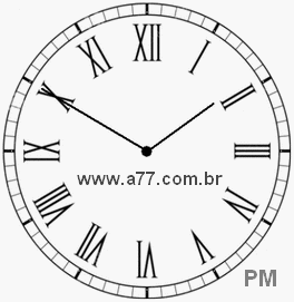 Relógio com Número Romano Marcando 13h50min