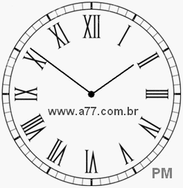 Relógio com Número Romano Marcando 13h51min