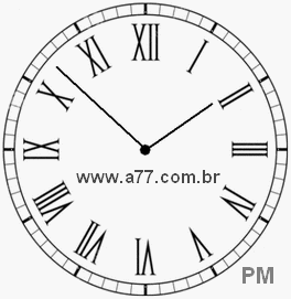 Relógio com Número Romano Marcando 13h52min